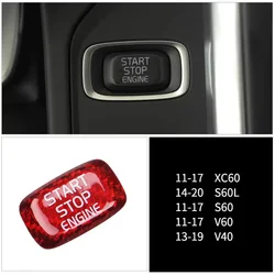 Carbon Fiber Start Stop Push Button Engine Ignition Switch Protective Sticker For Volvo Polestar AWD XC40 XC60 XC90 V60 S60 S80