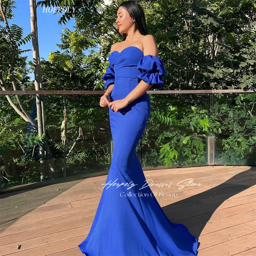 

Hoepoly Off The Shoulder Neckline Prom Dress Short Sleeves With Floor Length Evening Elegant Party Dress For Women2023