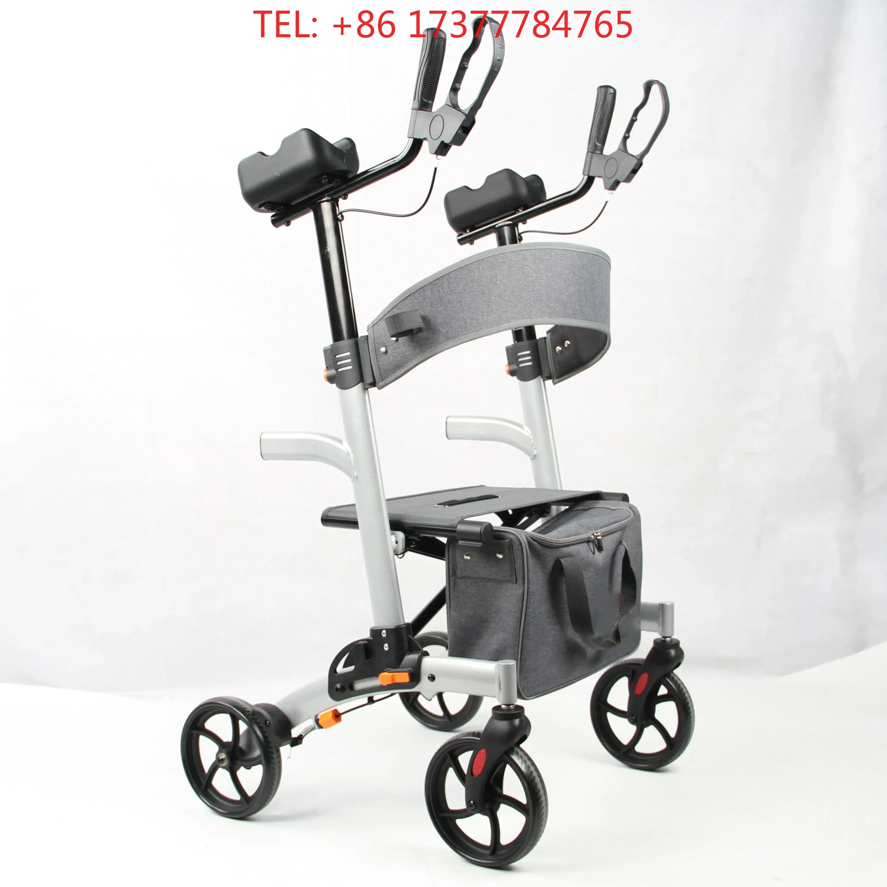 Tall Rolling Mobility Walking Aid Aluminum Upright Walker