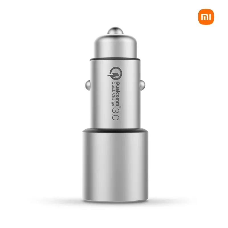 Original Xiaomi Mi Car Charger QC3.0 X2 Dual USB Quick Charge Max 5V/3A 9V/2A 15V/1.5A Metal Style for IPhone Xiaomi IPad