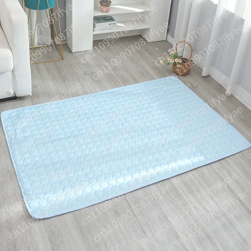 Summer Cool Pet Bed Big Dog Cat Blanket Ice Pad Mesh Bottom PVC Nylon Sleeping Cool Pad view 6