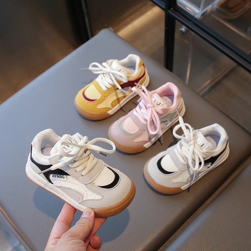 

Korean version Kids sports shoes 2025 new four season double mesh breathable girls' fashionable boys' single shoes