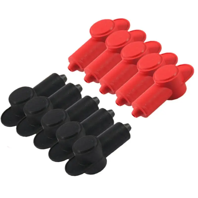 Silicone Terminal Cover for Alternator Battery Stud and Power Junction Blocks Fits 10-2AWG Wire 5 Red and 5 Black ​