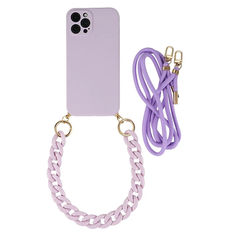 Marble Bracelet Phone Case For Xiaomi Redmi Note 13 Pro Plus 12 14C 13C POCO M6 X6 Silicone Crossbody Lanyard Strap Chain Cover