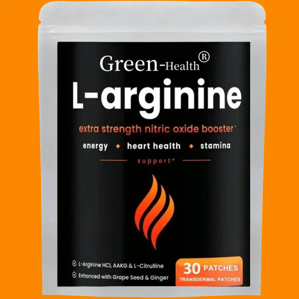 

30 Patches L Arginine Transdermal Patches Enhanced with Grape Seed & Ginger Energy, Blood Flow, Heart Health & Stamina