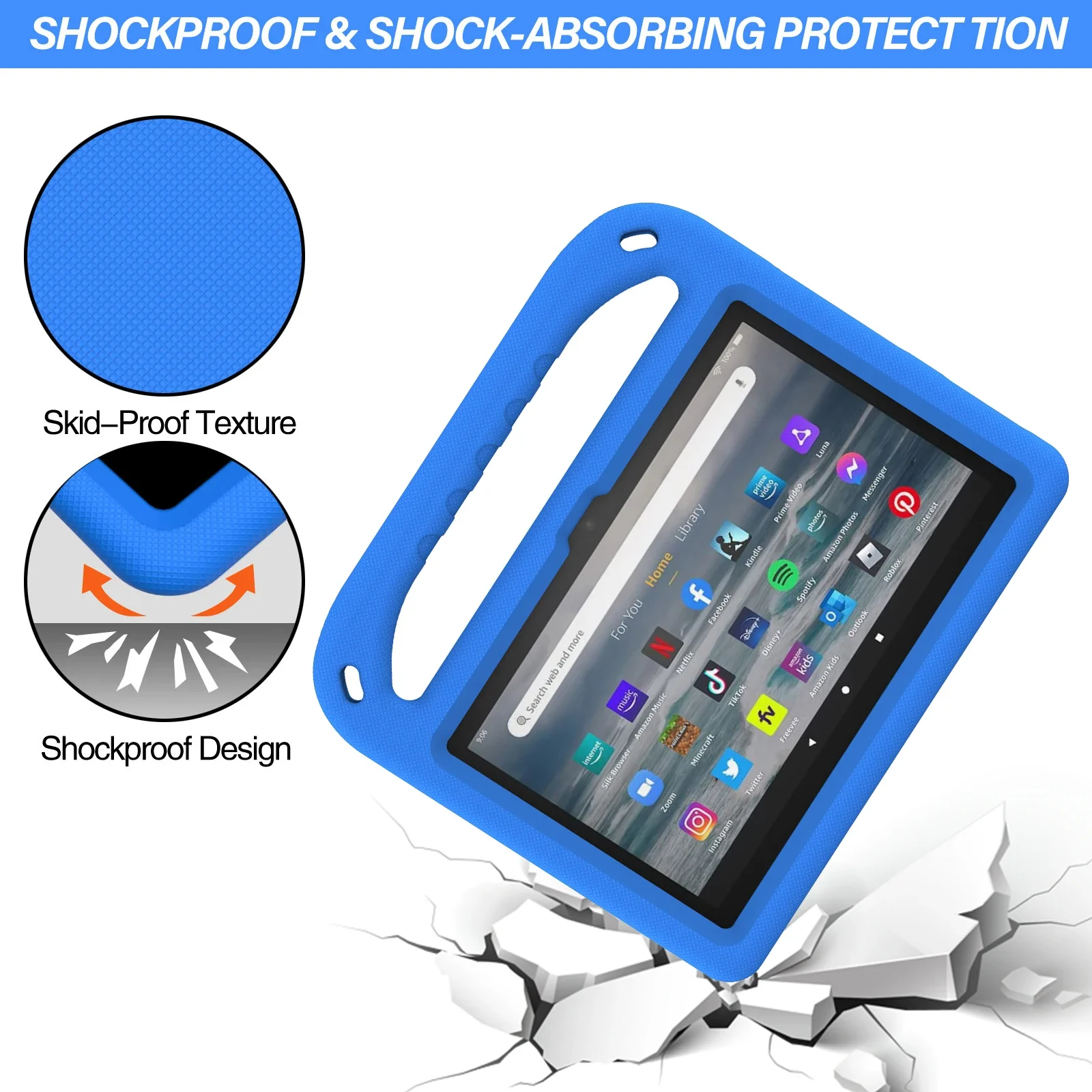 Cover For Amazon Kindle Fire 7 2022 7.0 Full body Shockproof Tablets Kids EVA Case For Amazon HD 8 plus 2020 2022 Para Fundas 4