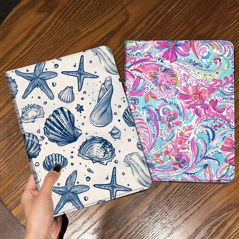 

Cartoon Shell Starfish Pattern Tablet Case For Apple iPad Air Pro mini 1 2 3 4 5 6 7 8 9 11 M2 M3 M5 M4 5th 6th 7th 10th