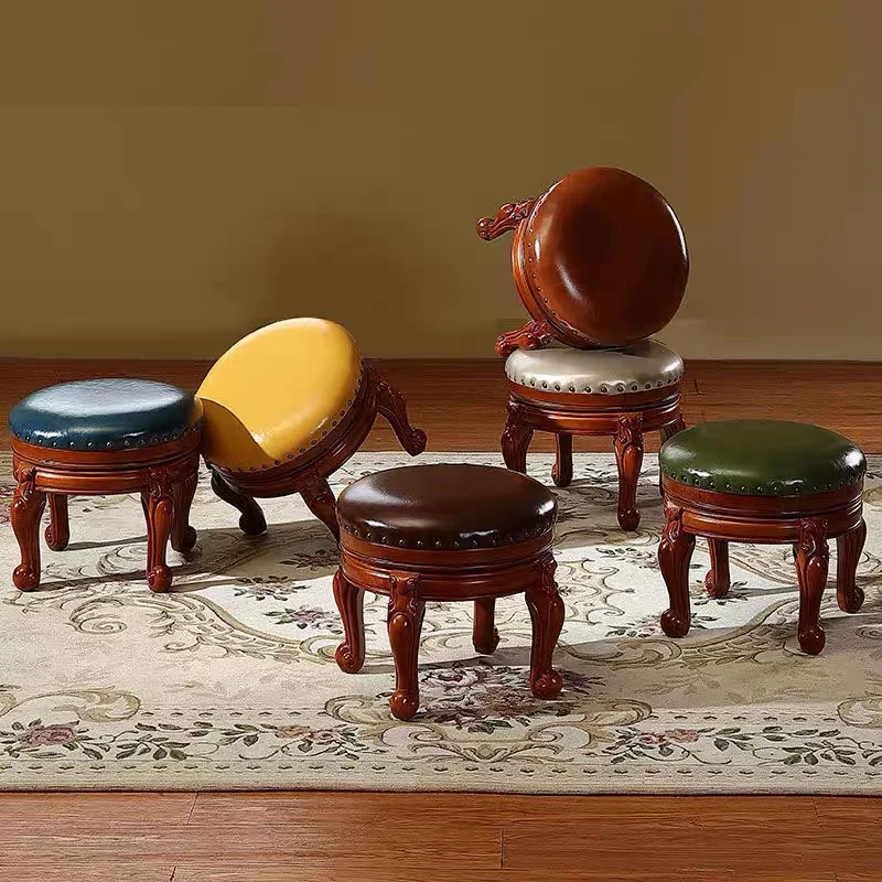 American small round stool coffee table low stool solid wood High Quality