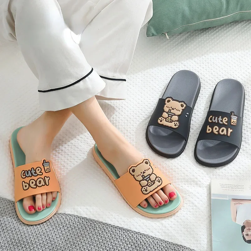 

Home Slipper Women Teddy Bear Cloud Summer Slides Indoor Soft Sole Non Slip Sandals Men Male Flat Shoes Ladies Female Flip Flops