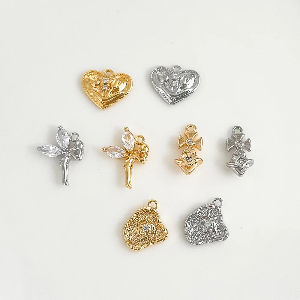 

Cordial Design 50Pcs Copper Pendant/Hand Made/Heart Angle Shape/Jewelry Accessories/Genuine Gold Plating/DIY Charms #196097