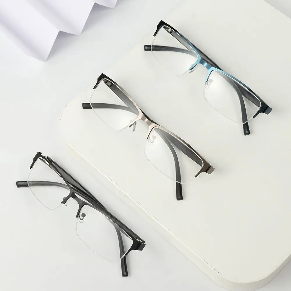 Half Frame Myopie Brille Anti Blaulicht Herren kommerzielle Brille fertig Myopie Brille Augenschutz mit Dioptrien-0, 5 ~ 1.0 – Detail 2