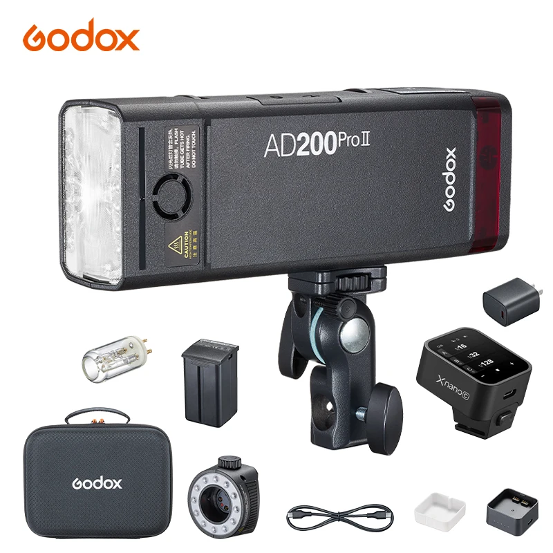 

Godox AD200ProII TTL 2.4G Wireless Camera Pocket Flash Compatible with X3 Trigger compatible with Canon Sony Nikon Fuji Olympus