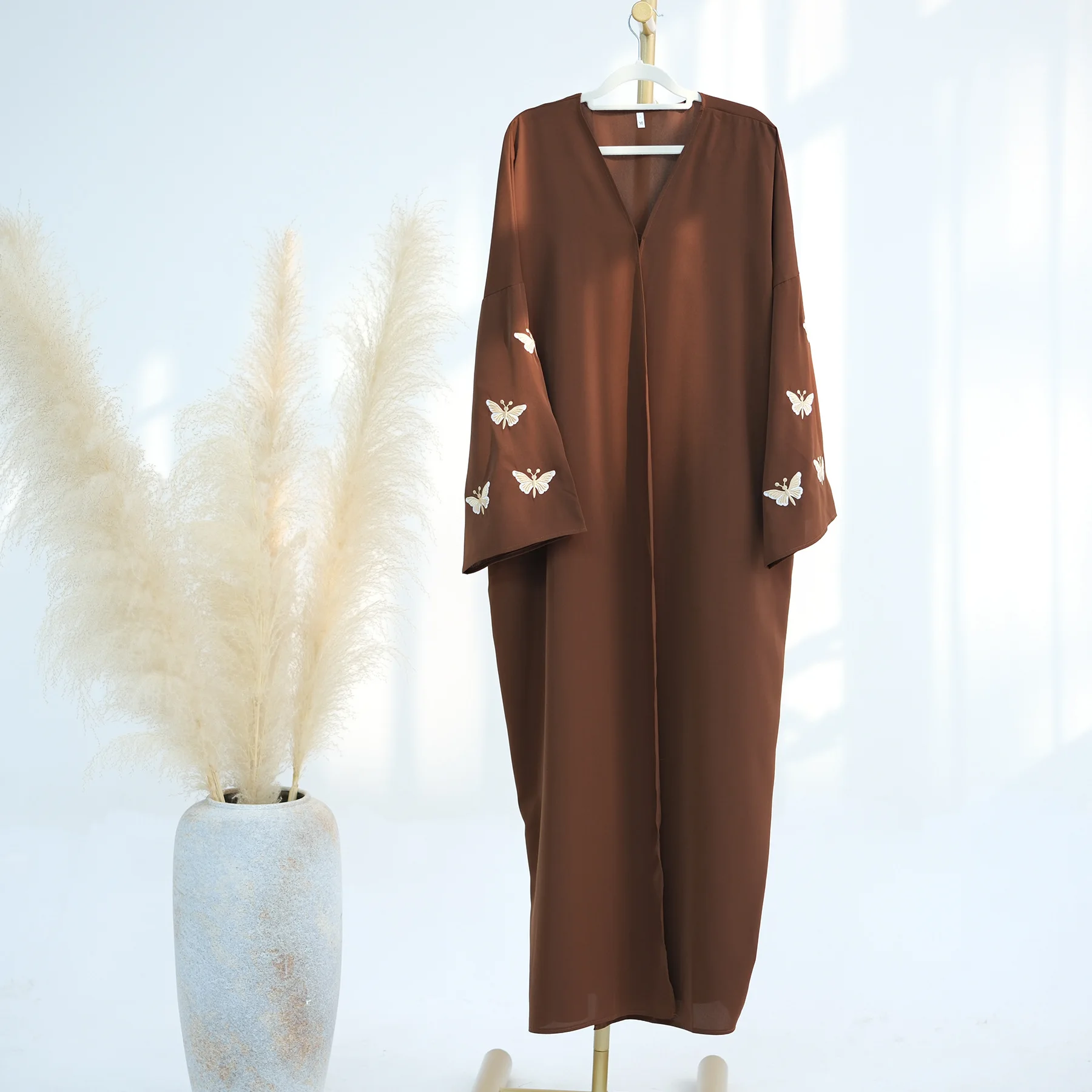 Abaya Women Muslim Dress Butterfly Embroidery Cardigan Robe Eid Party Abayas Ramadan Dubai Kaftan Morocco Vestidos Jalabiya
