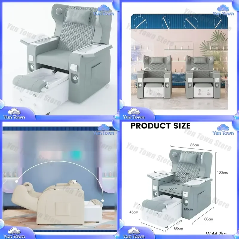 Luxury Electronic Nail Salon Chair for Bluetooth Speaker Multi-Functional Pedicure Spa Sofa Foot Massage Chair for Manicure