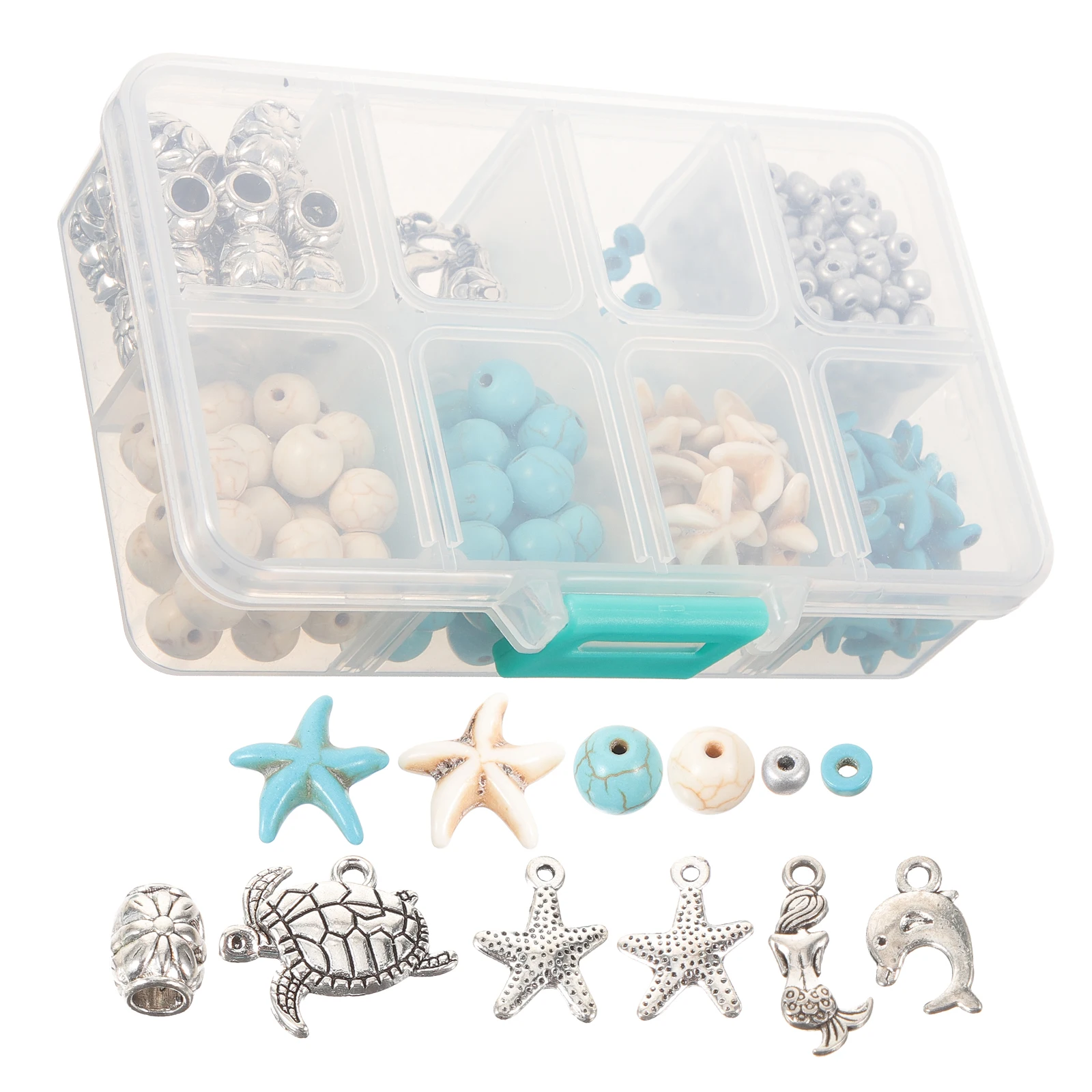 

Ocean Theme DIY Jewelry Set Turquoise Beads Necklace Bracelet Accessories Beach Charms Sea Beads for Making Crafts Gifts