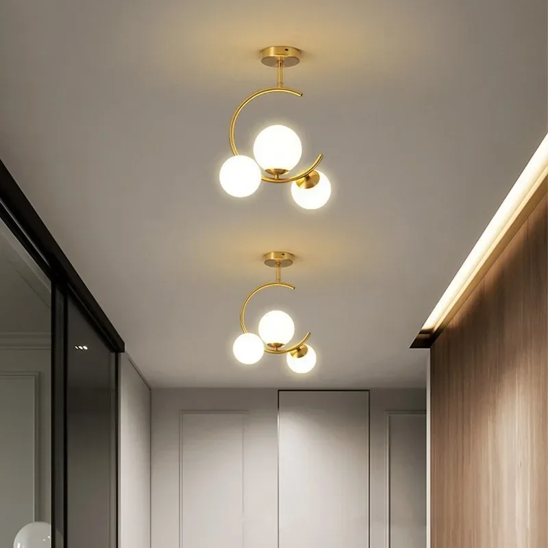 Nordic Style Living Room Dining Room Balcony Ceiling Creative Corridor Aisle Light Magic Bean Light Luxury Gold Lamps