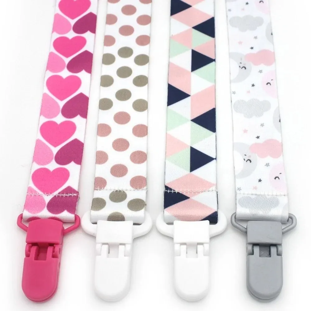 1Pc Cartoon Animal Pattern Baby Pacifier Leashes Ribbon Infant Child Soother Nipple Chain Fixing Clip Holder Strap for Pacifier