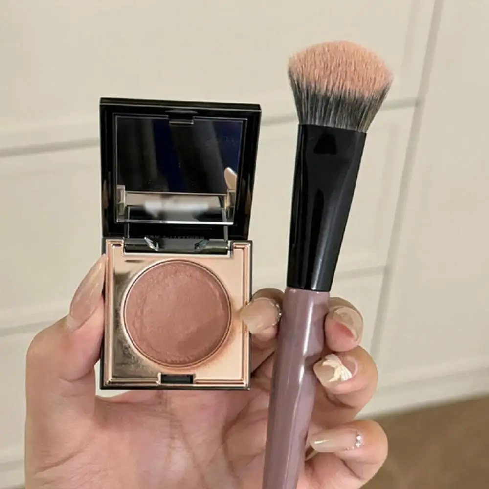 Pente portátil blush escova cerdas macias para bochechas rosto contorno maquiagem ferramenta cosmética para mulheres meninas iniciantes