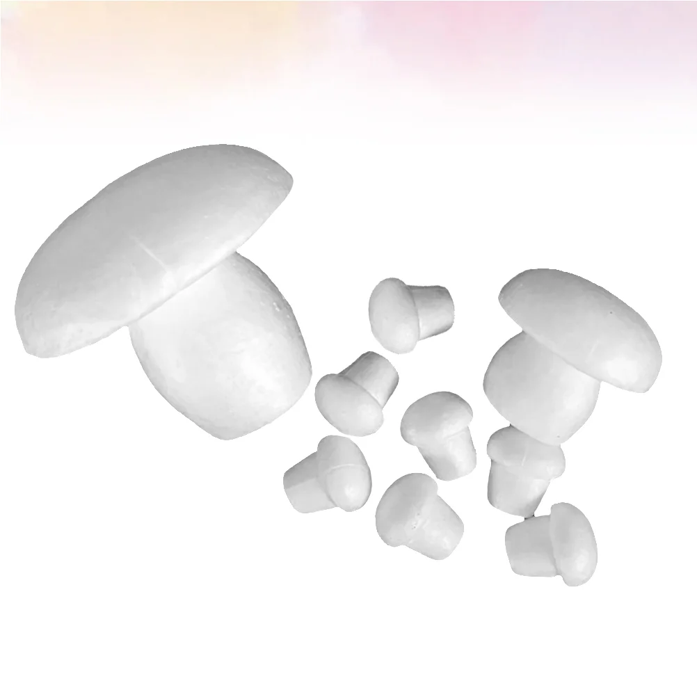 

12 Pcs Mushroom Polystyrene Shapes Ornament Modeling Foam Decoration Child Mushrooms