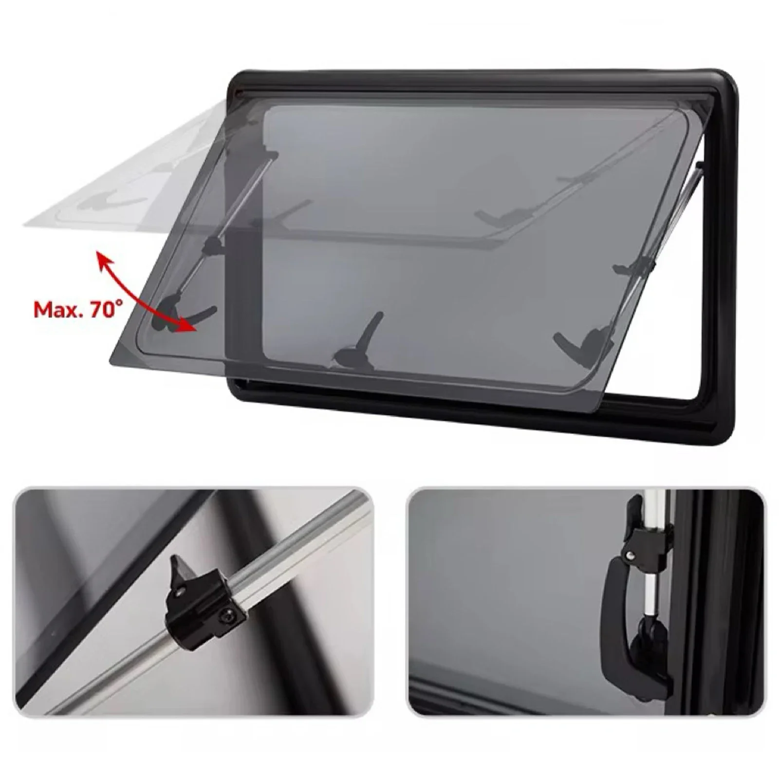 a*-Caravan Extrapolated Ventilation Window Sliding Rv Caravan Camper Window Skylight With Blind Screen,50*35cm/70*40cm/90*50cm^