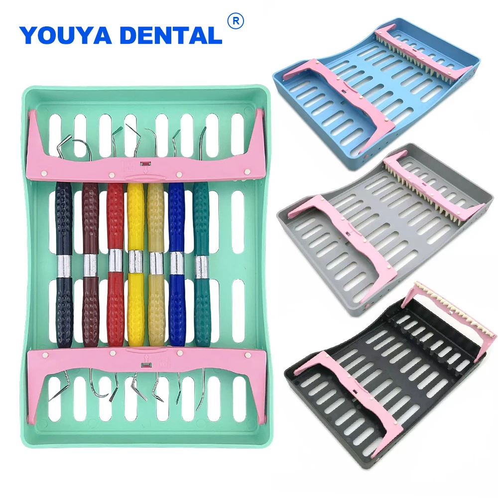 

Resin Filler Restoration Set 135℃ Autoclavable Dental Sterilization box 10 Holes Instrument Holders Storage Box Dentist Composit