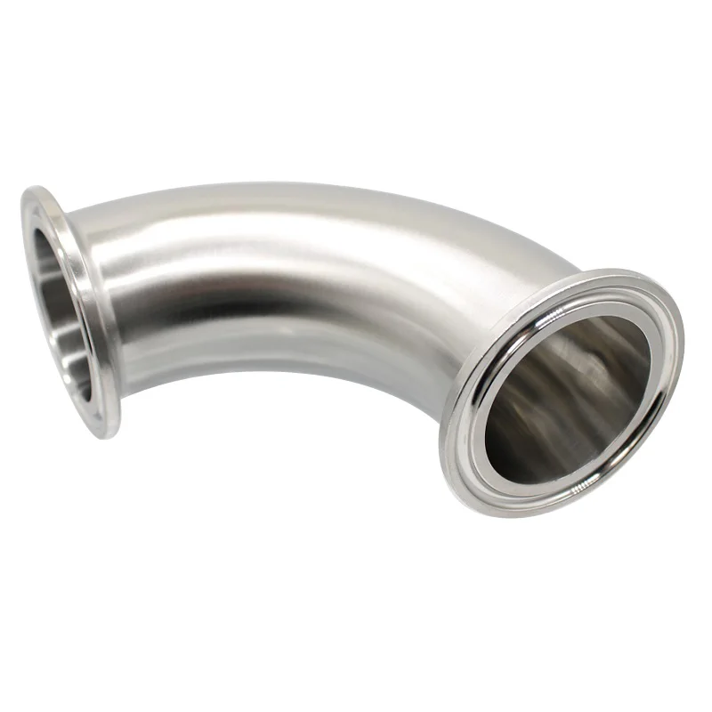 304/316L Stainless Steel Sanitary DIN Quick-fit 90 Degree Elbow Clamped Chuck Right Angle Elbow