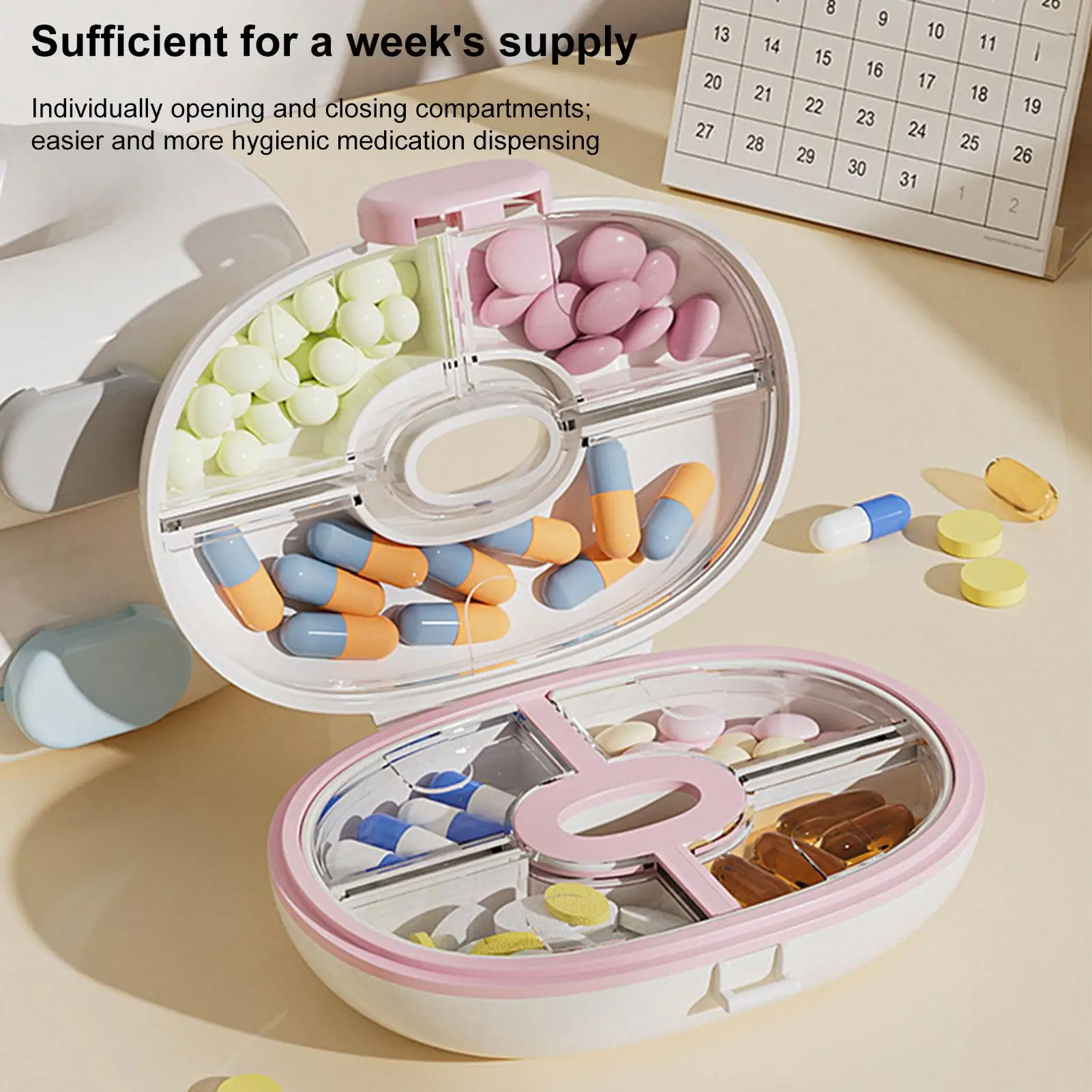 

Мини-портативный 7-сеточный ящик для таблеток, органайзер для путешествий, контейнер для лекарств, герметичный диспенсер для хранения таблеток из пшеницы, коробка для лекарств