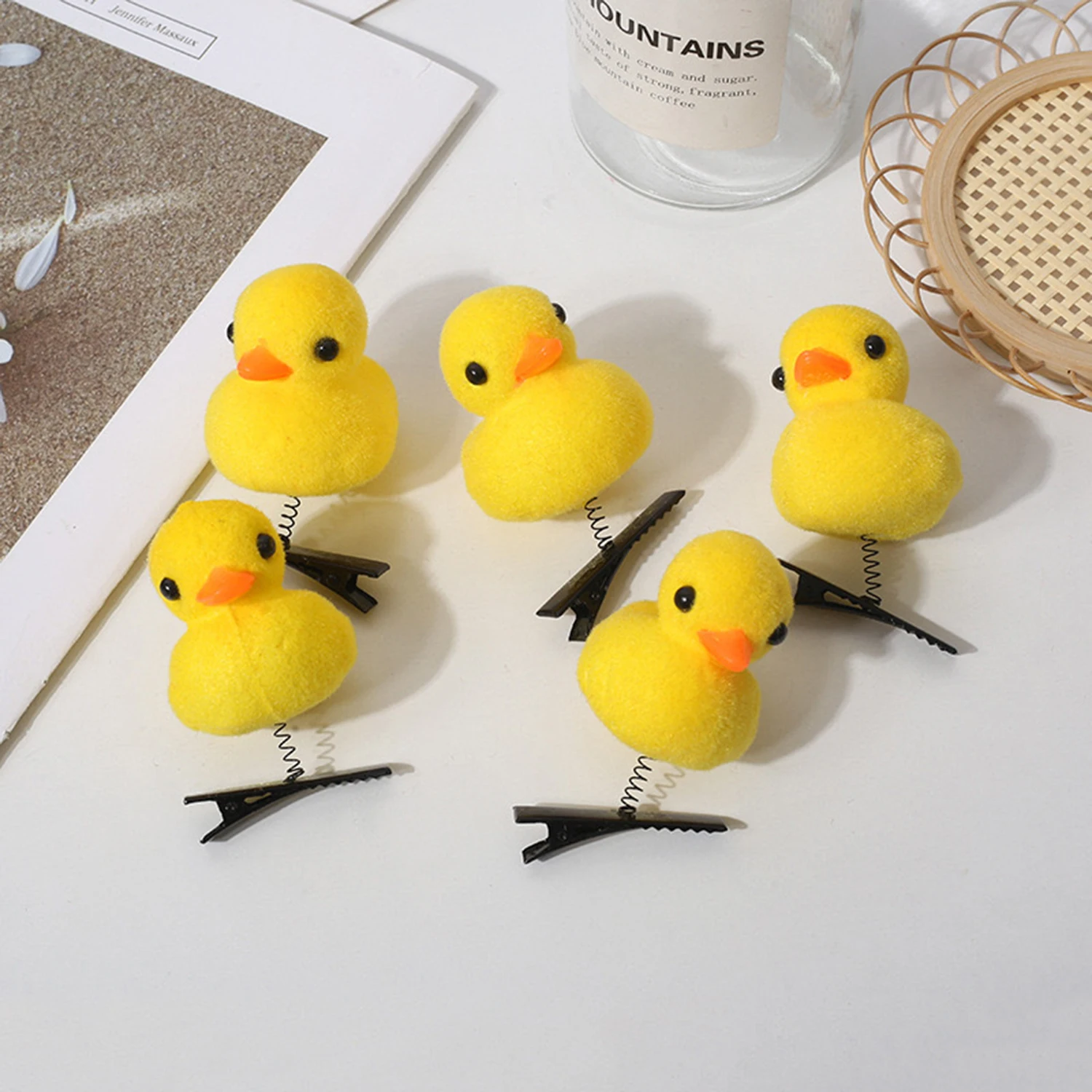 1Pcs Cartoon Funny Children 3D Little Yellow Duck Plastic Hairpin Fashion Cute Duckbill Clip Hair Accessories Party Friend Gifts