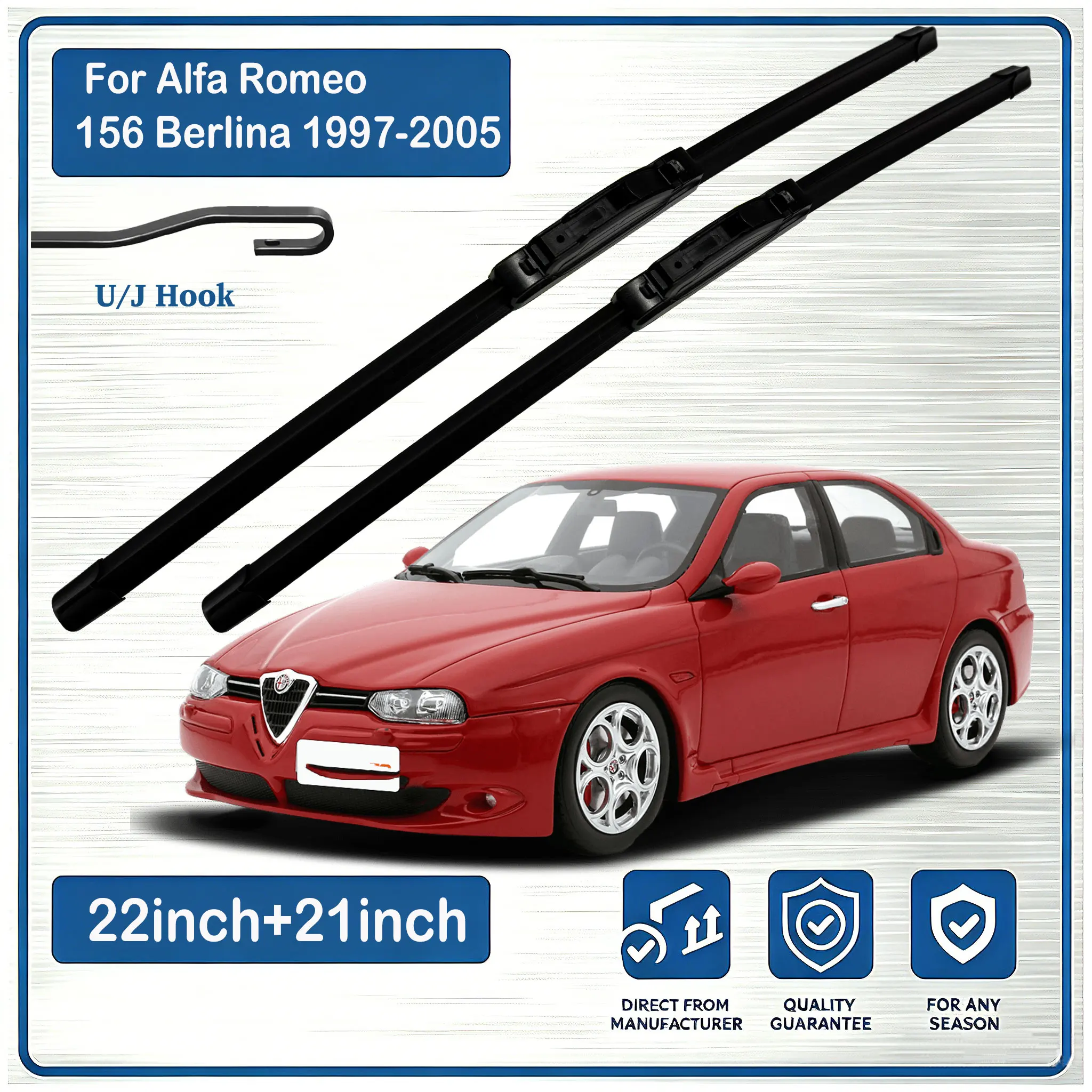 For Alfa Romeo 156 Berlina 1997-2005 Front Wiper Blades Windscreen Windshield Window WIPER 2PCS
