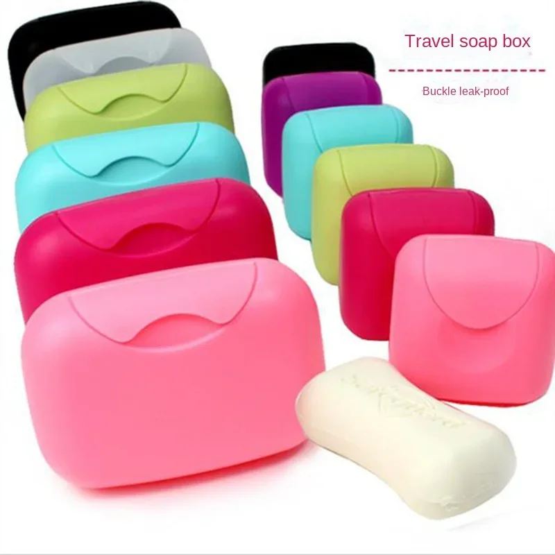 

Portable Soap Dishes with Cover, Soap Container, Bathroom Accessories, Travel, Home, Plastic, Small, Big Sizes, Candy Color