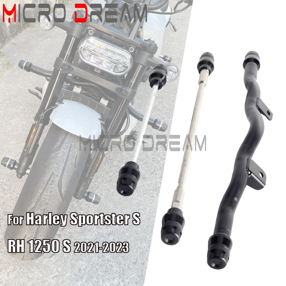 

Rear Front Axle Fork Crash Slider Falling Protector Crash Bars Protectors Guard Stand For Harley Sportster S RH1250S 2021-2023