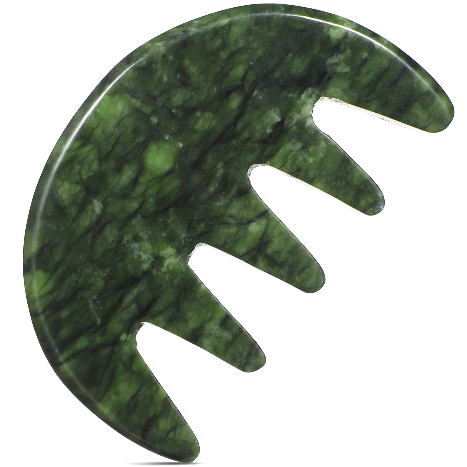 

Simple Jade Massage Comb Wide Tooth Handheld Guasha Tool for Scalp and Body Massager Acupoint Stimulation Health Beauty Care