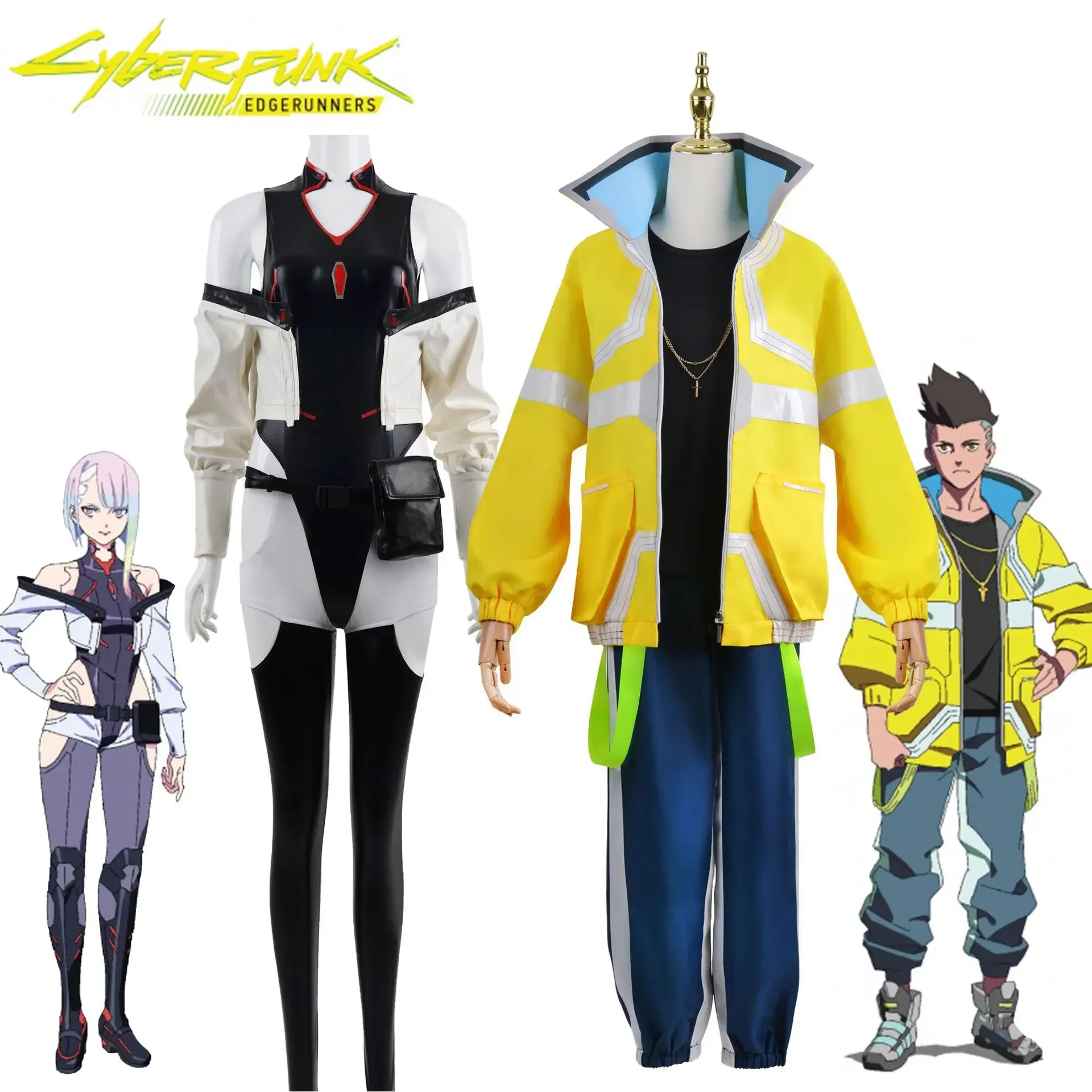 

Anime Cyberpunk Edgerunners Lucy Cosplay Costume Bodysuit Jumpsuits Jacket Wig Full Suit Halloween Costumes for Women and Men