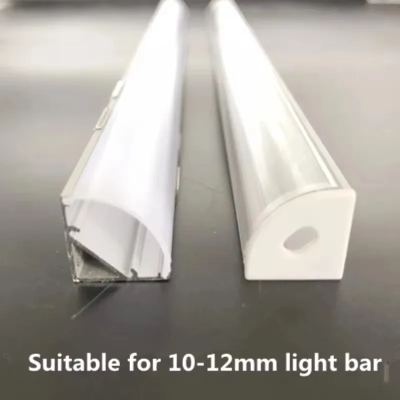

2-30pcs/lot 0.5m/pcs 45 degree angle aluminum profile for 5050 3528 5630 LED strips Milky white/transparent cover strip channel