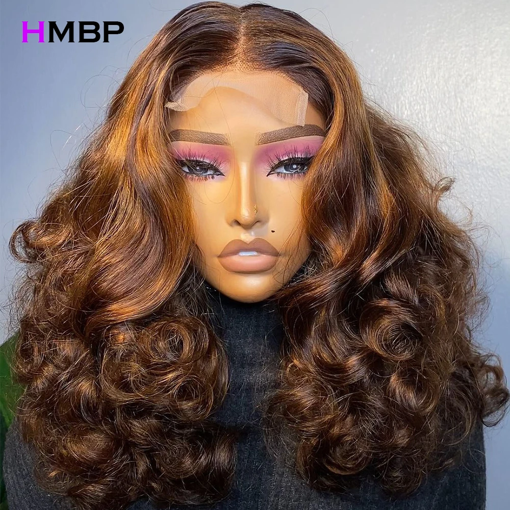 400 Density Bouncy Loose Wave Colored Super Double Drawn Curly Wigs 360 Full Lace Wig 100% Human Hair Pre Plucked Wigs For Women