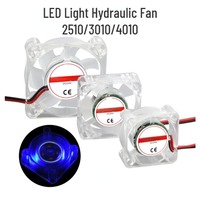 3D Printer Parts Hotend 12v/24v Cooling Fan 2510 3010 4010 LED Hydraulic Fan Blue Light Luminous