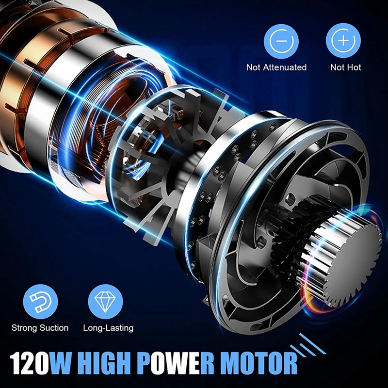 Hands taub sauger Akku tragbarer Hands taub sauger wiederauf ladbarer Kleinwagen staubsauger mit 120W hoher Leistung