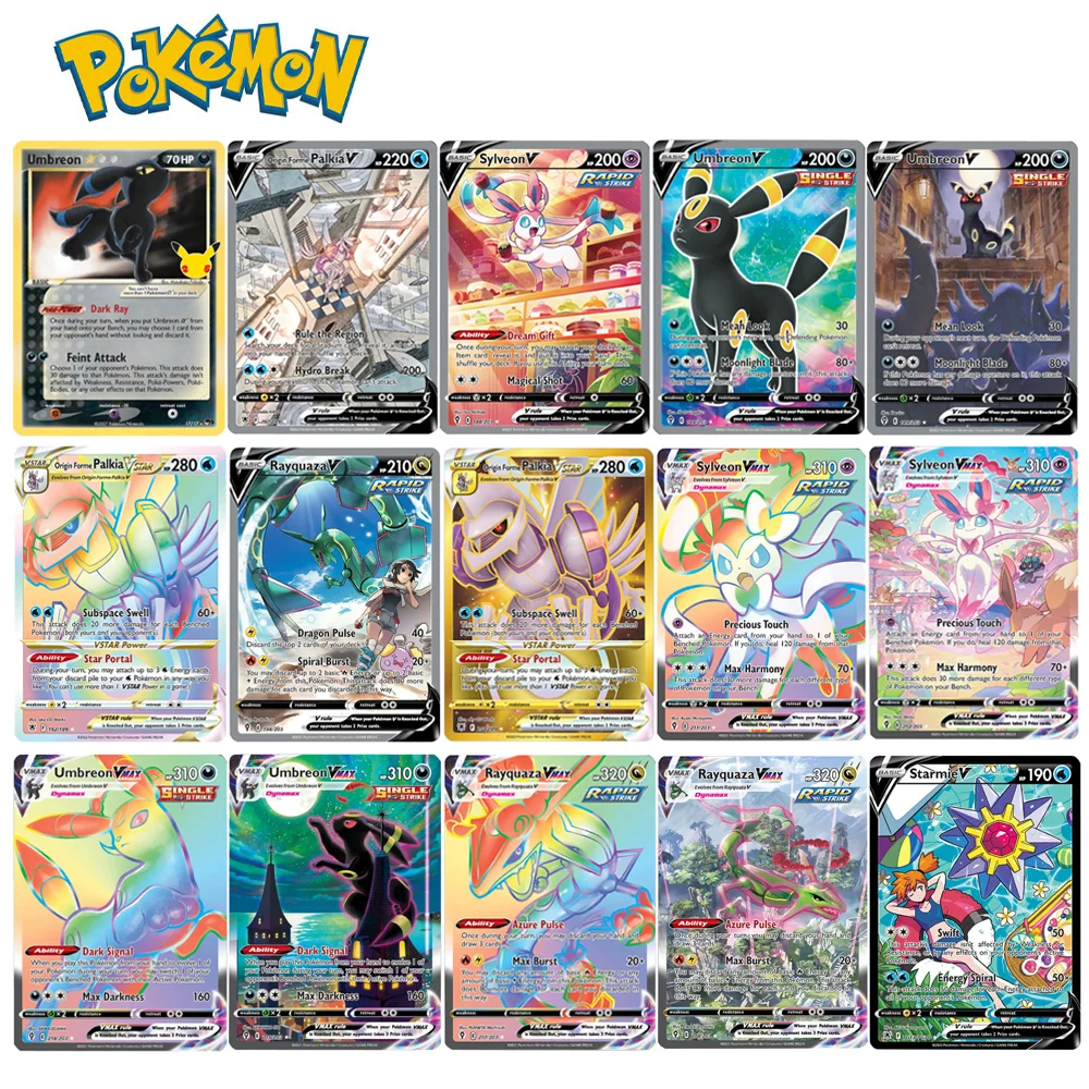 Pokémon Zwaard-Schild Enkele Holografische Kaarten Oorsprong Forme Palkia Umbreon Starmie Spel Verzameling Kaarten Ptcg Proxy Kaarten