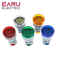 DIY Mini Digital Voltmeter 22mm Round AC 12-500V Volt Voltage Tester Meter Monitor Power LED Indicator Pilot Lamp Light Display