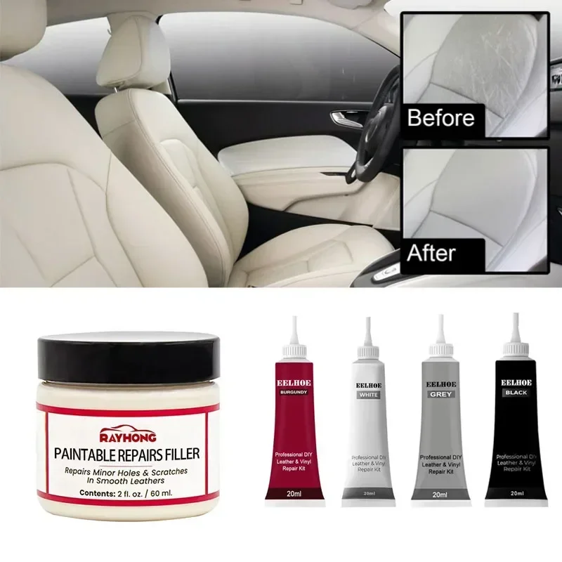 60ml Natural Leather Sofa Car Seat Shoe Color Restoration Cream Scratch Hiding Water Damaged Renovation Repair Paste