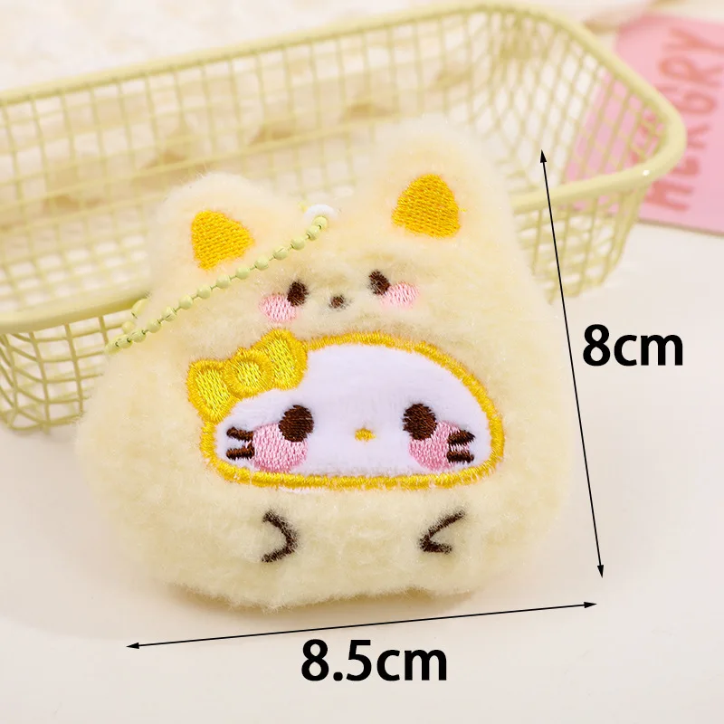 8 cm/3.15in Pluche Sleutelhanger Hello Kitty Kawaii Hanger Leuke Stuff Rugzak Katoenen Pop Anime Randapparatuur Collectible meisje Speelgoed Cadeau