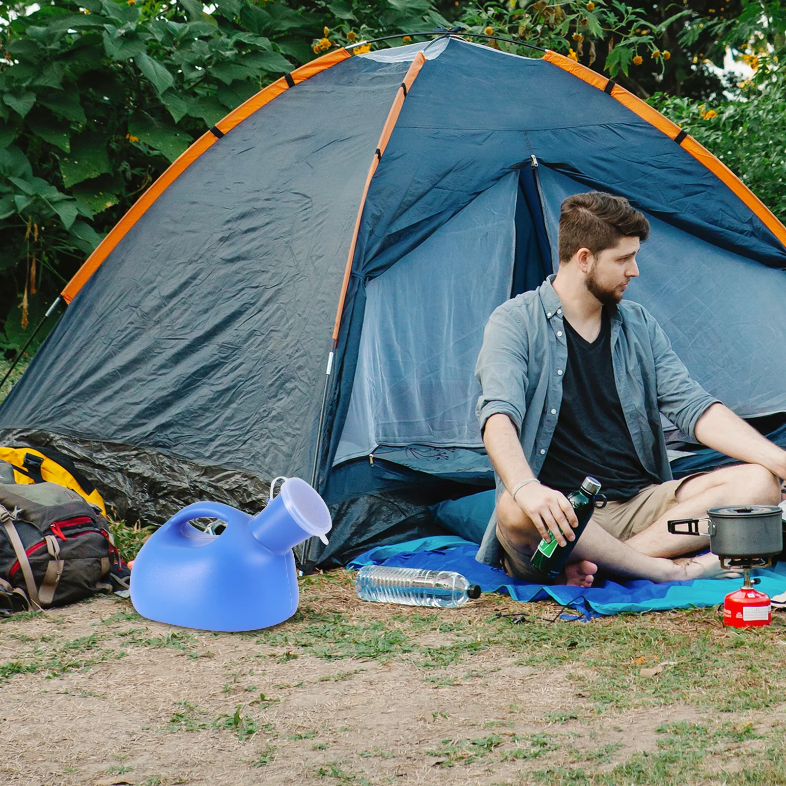 

Anti-Odor Urinal For Men Portable Pe Urine Container Hospital Outdoor Travel Use Lightweight Sturdy Wide Base Stable Standing