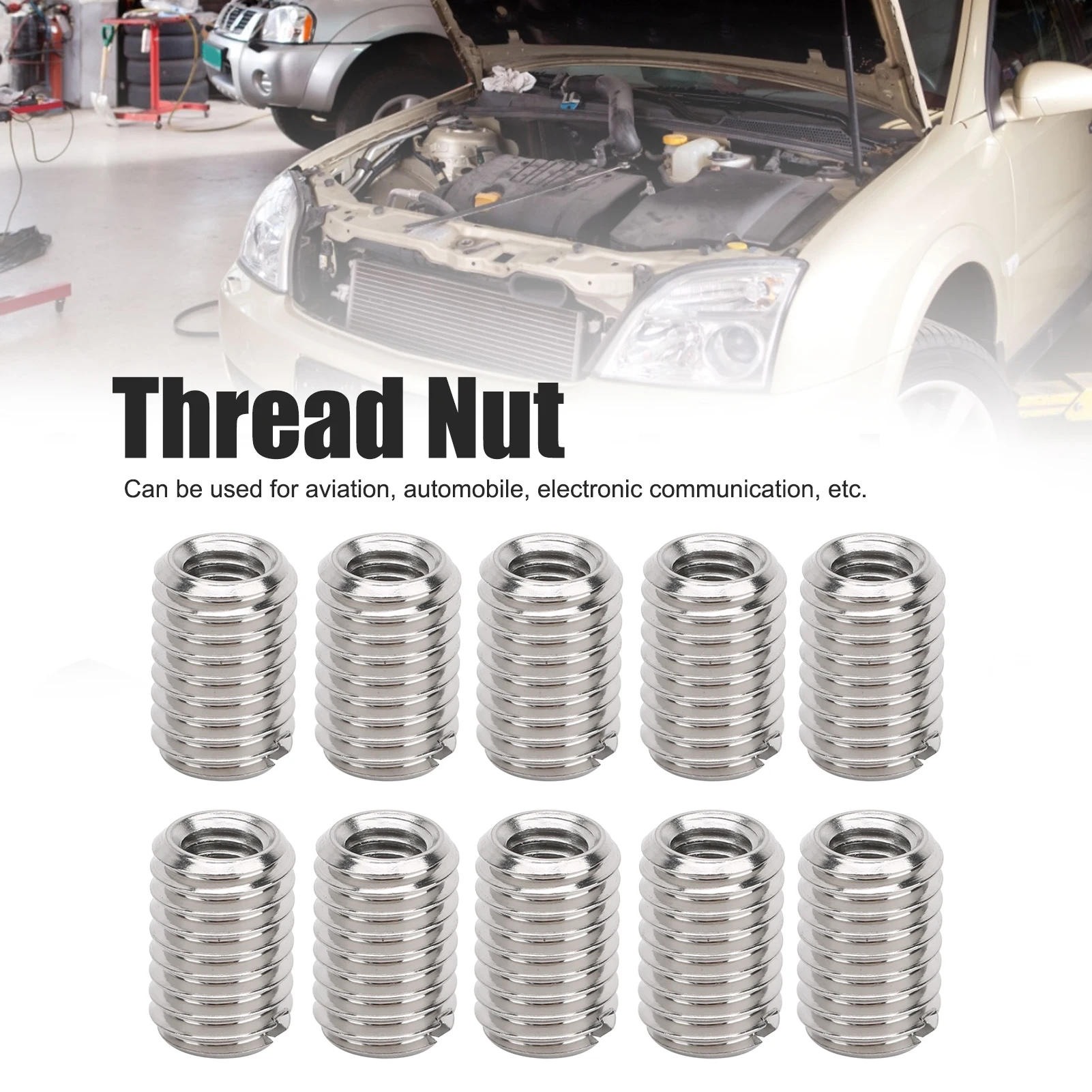 Thread Repairing Nut Stainless Steel Fastener Accessory M5 x 0.8mm M8 x 1.25mm 12MM Nuts Thread Nut Hardware Accessories
