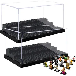 1pc Acrylic Display Case for Model Action Figures Blocks with 3-Tiered Steps Clear Dustproof Acrylic Display Box Storage