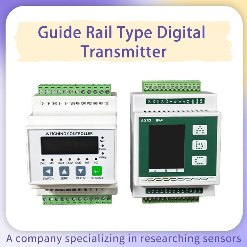 Professional DIN-Rail Mount High-Accuracy Load Cell Weighing Module with RS485 Digital Transmitter, Output DS90+KV-4B for Force