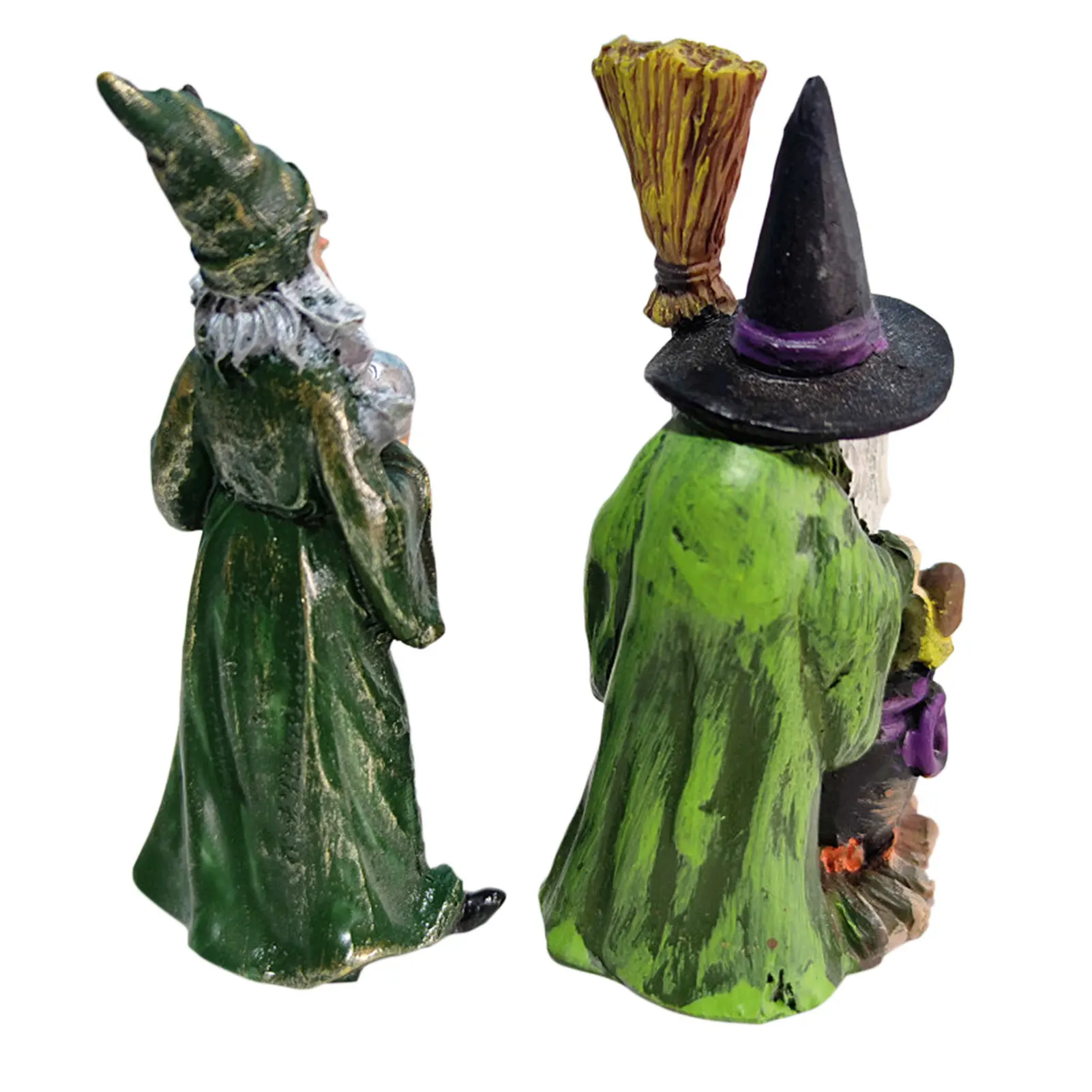 Halloween Resin Statue Wizard And Witch Sand Table Figurine Ornaments For Household Themed Parties Indoor Decorations