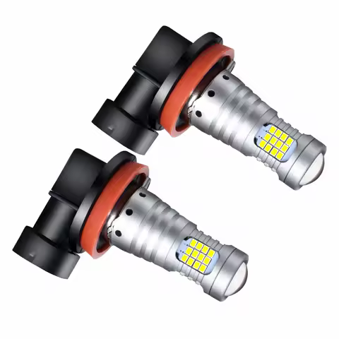 Big Power LED Lens Fog Lights Bulbs 2016LEDs 60SMD H11 H8 H9 H16EU 6000K White 9-48V 12V/24V Plug &amp; Play for Car Fog Head Lights