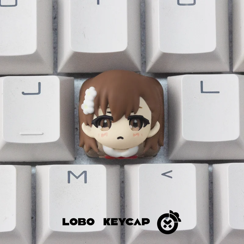 Misaka Mikoto Key Caps Resin Layered Drip Gel Design Artisan Keycaps for Mechanical Keyboard Accessories Girl's Gift