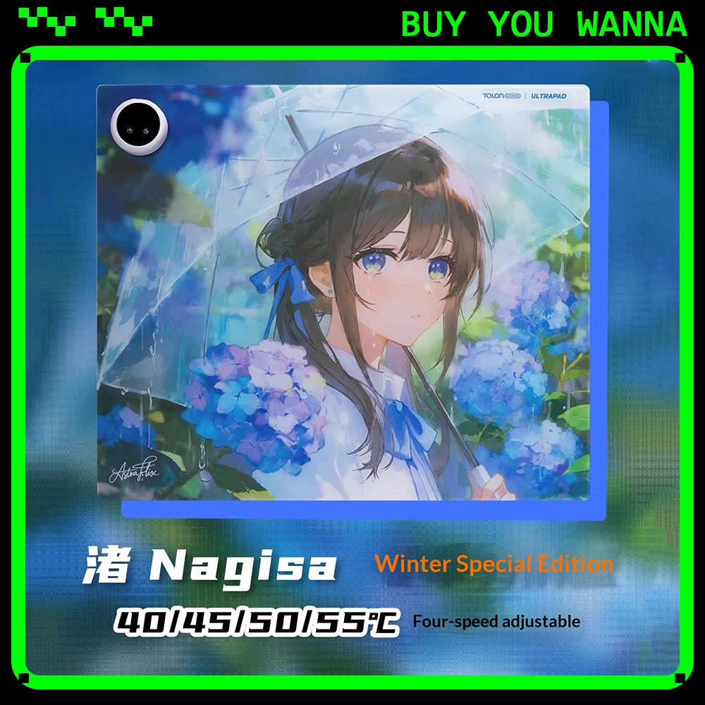 TALONGAMES ULTRAPAD-P2 Nagisa Mousepad Micro-etched Coating-free Surface Speed Glass Mouse Pad Heatable For CSGO APEX Valorant