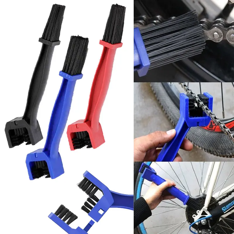 1/2/3pcs Motorcycle Bicycle Chain Cleaner Chain Brush for Mountain Road Motorbike Outdoor Cycling Flywheel Cleaning Tool Parts